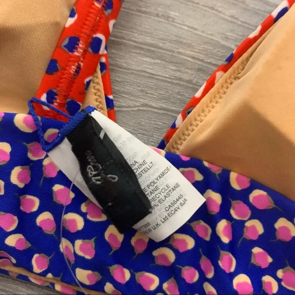 NWT J. Crew eco banded bikini top rosebud XL